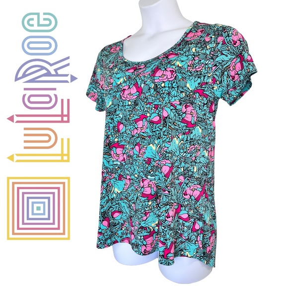 LuLaRoe Tops - LuLaRoe Classic T Floral Teal Pink Size Medium